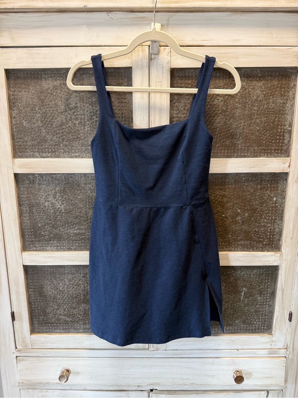 Beyond Yoga Navy Blue Dress with Side Slit